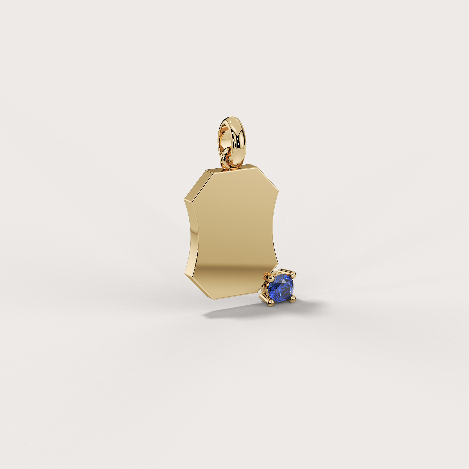 Octagon Sapphire Charm